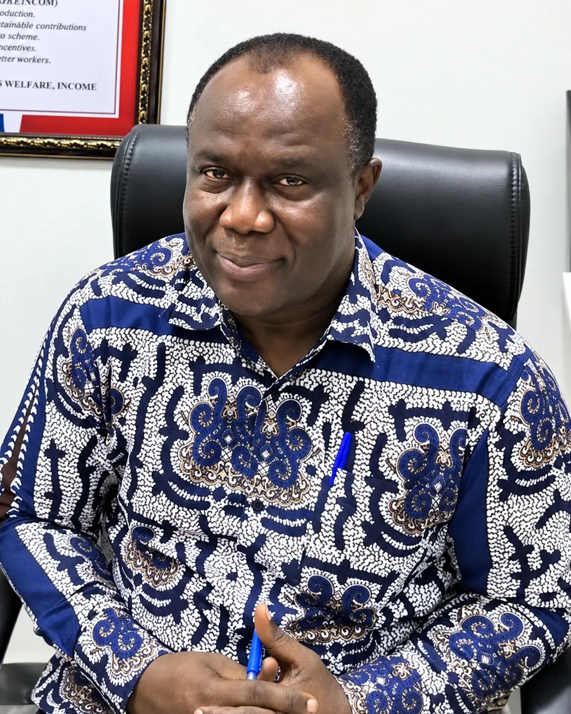 Kwabena Abankwah-Yeboah at his office